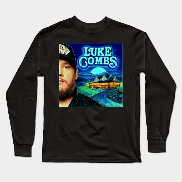 Luke Combs Long Sleeve T-Shirt by DeborahWood99